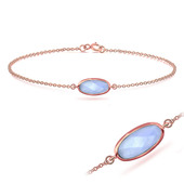 Blue Chalcedony Ellipse Shape Bracelet BRS-386-RO-GP